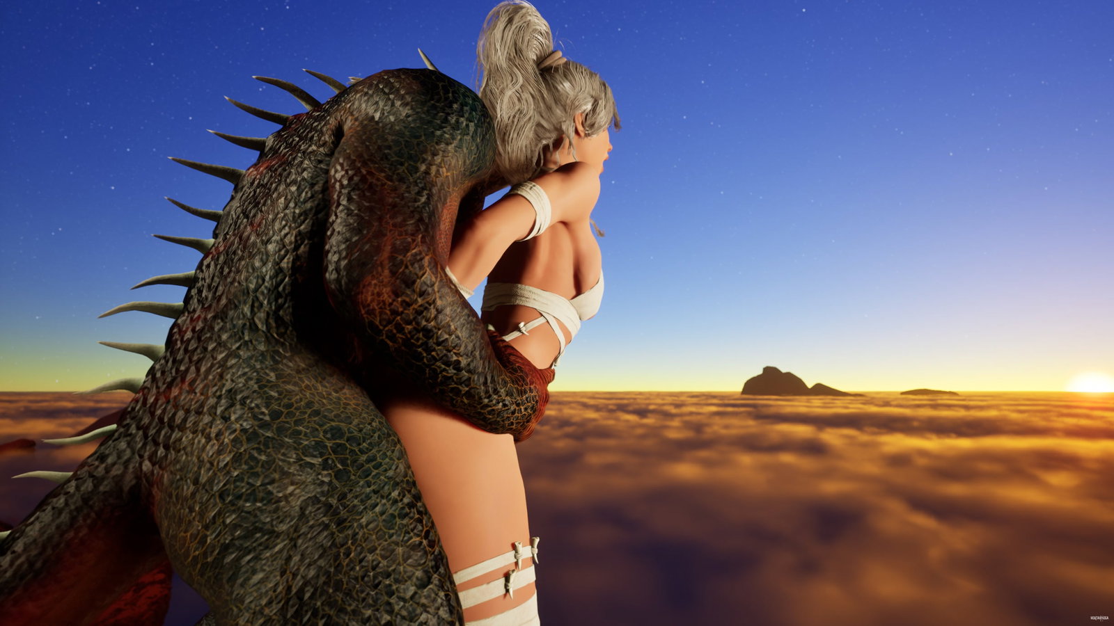 Above the Clouds Fire and Silence - Denerys and Drogon - Free hentai video