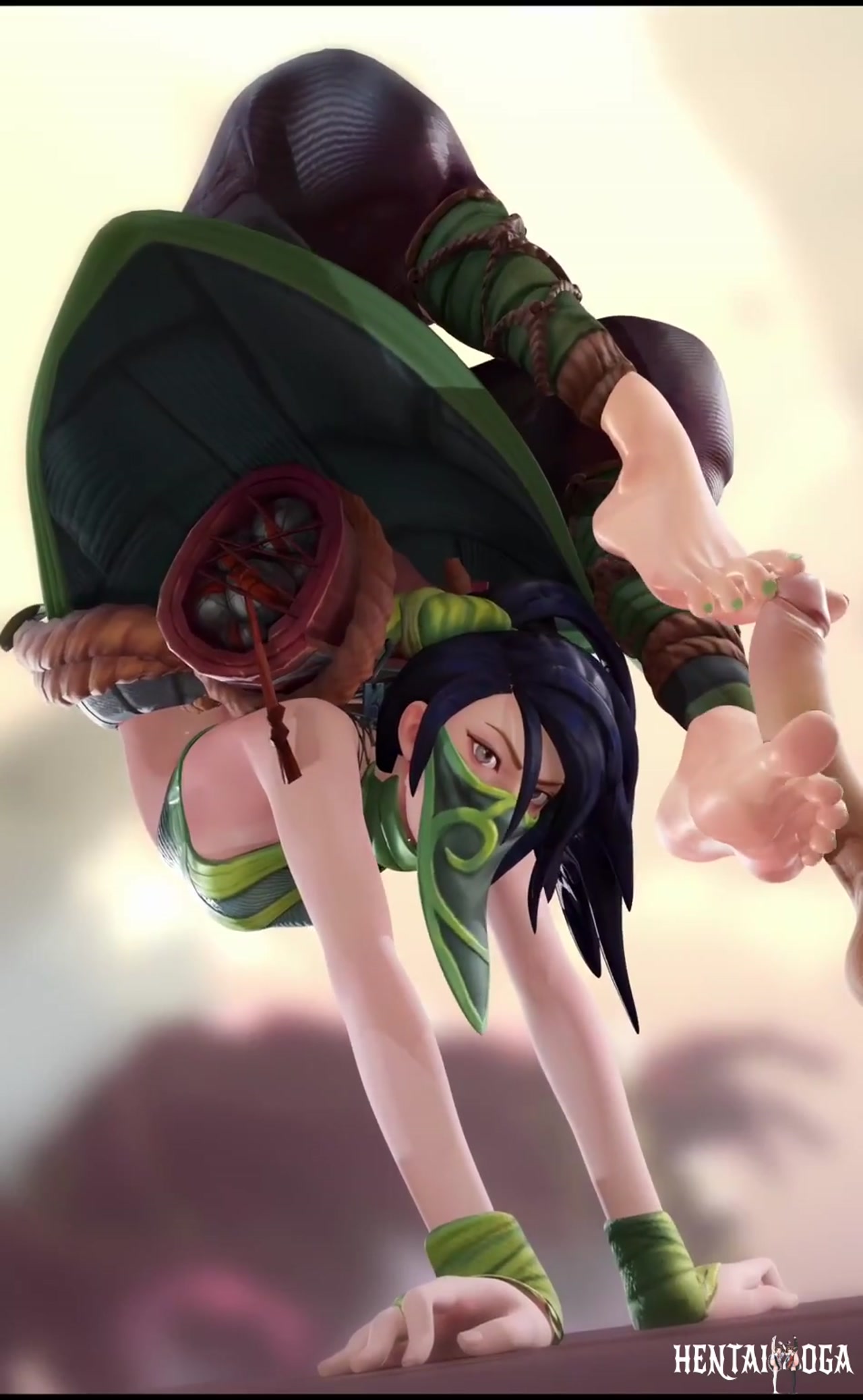 Akali shows how flexible she is - Free hentai video