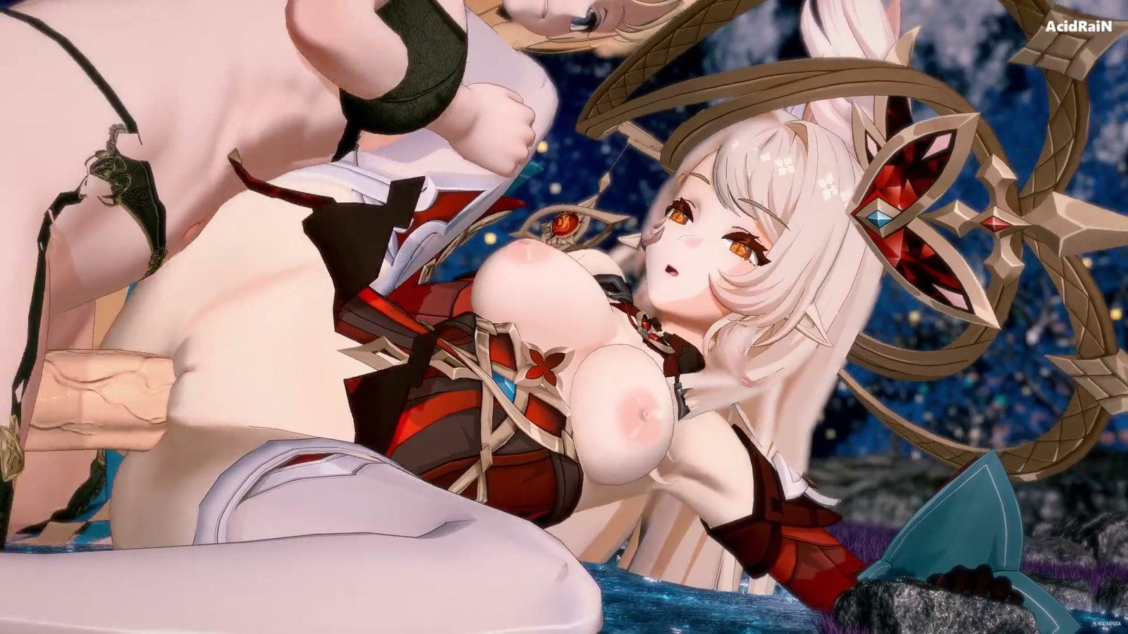 Alice x Futa Nicole having fun (Genshin impact) sex video - Free hentai video