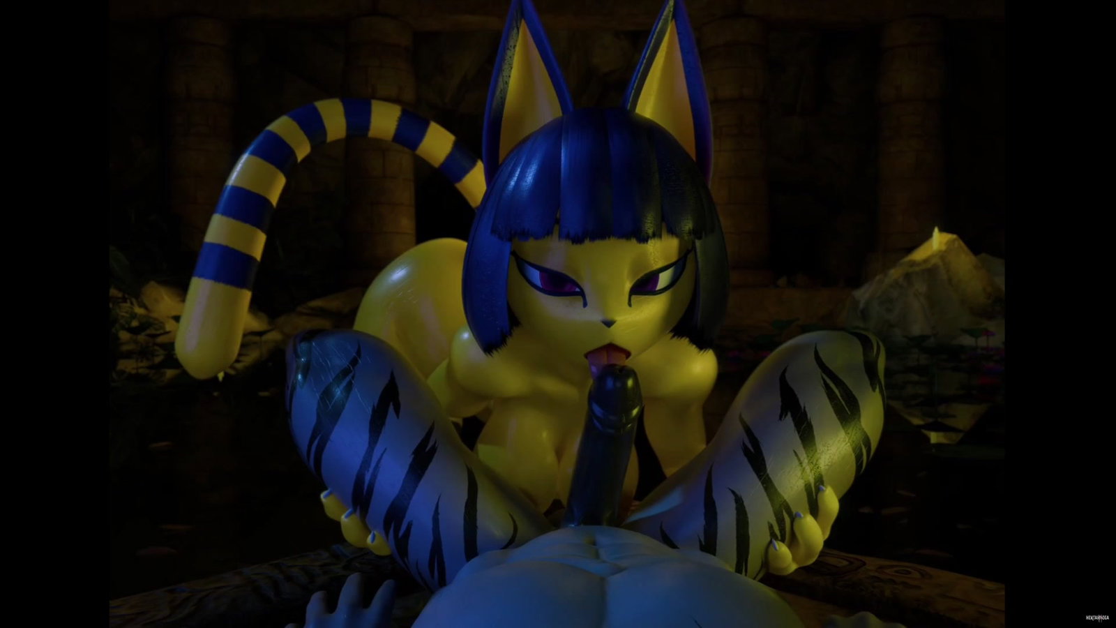 Ankha POV Blowjob (Added Sounds) - Free hentai video