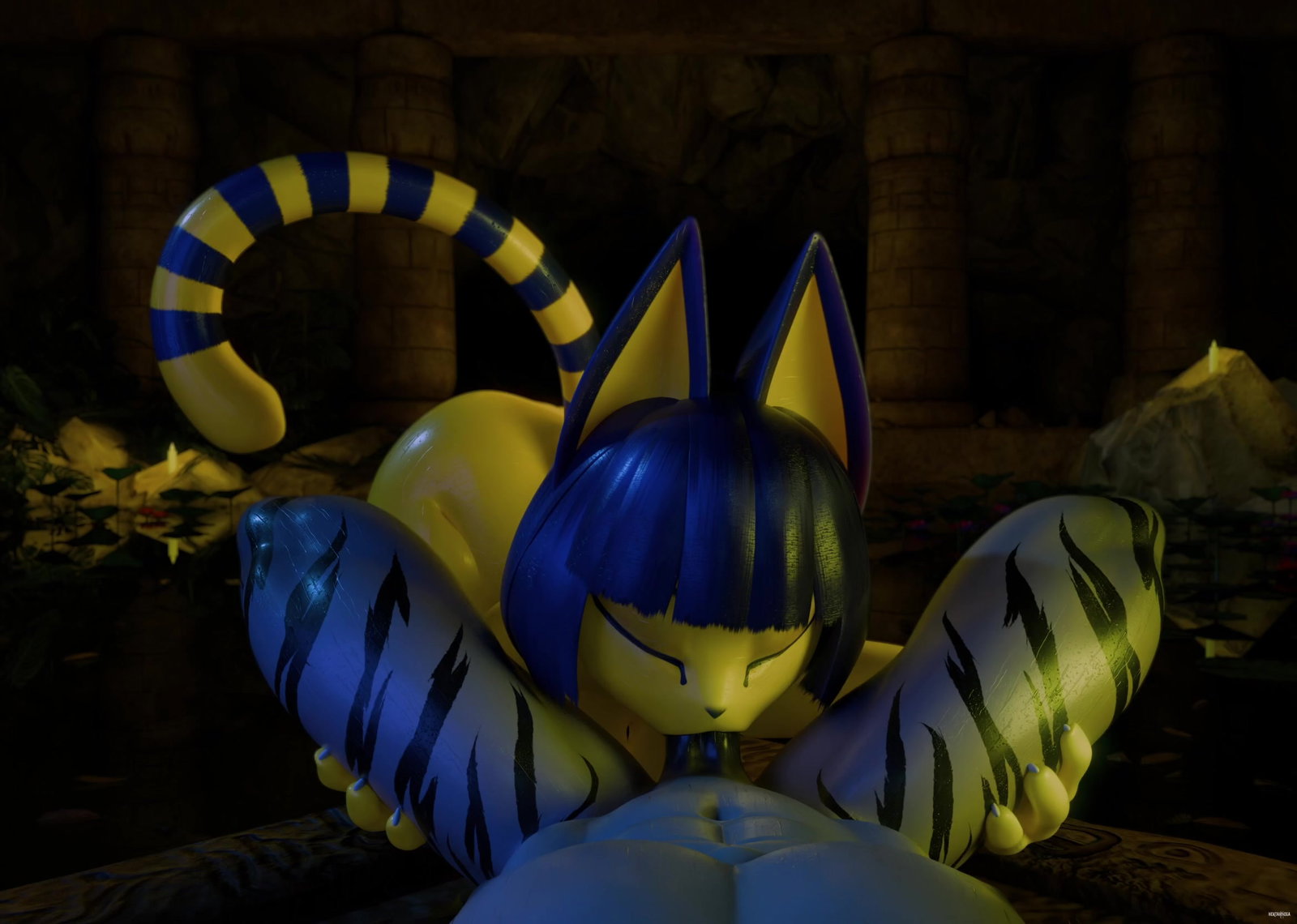 Ankha POV Blowjob - Free hentai video