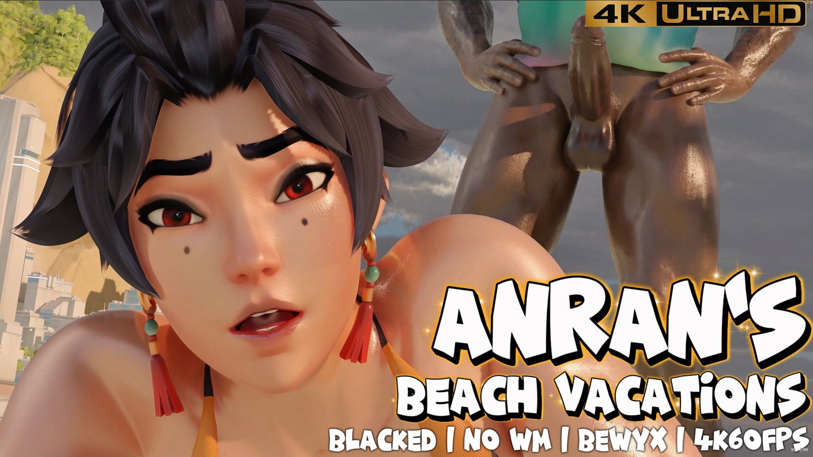 Anran Beach Vacations (Blacked)(NO WM)(Bewyx)(4K60FPS) - Free hentai video