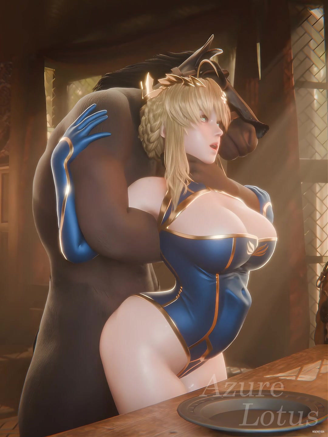 Artoria Lancer X Horse Man - Free hentai video