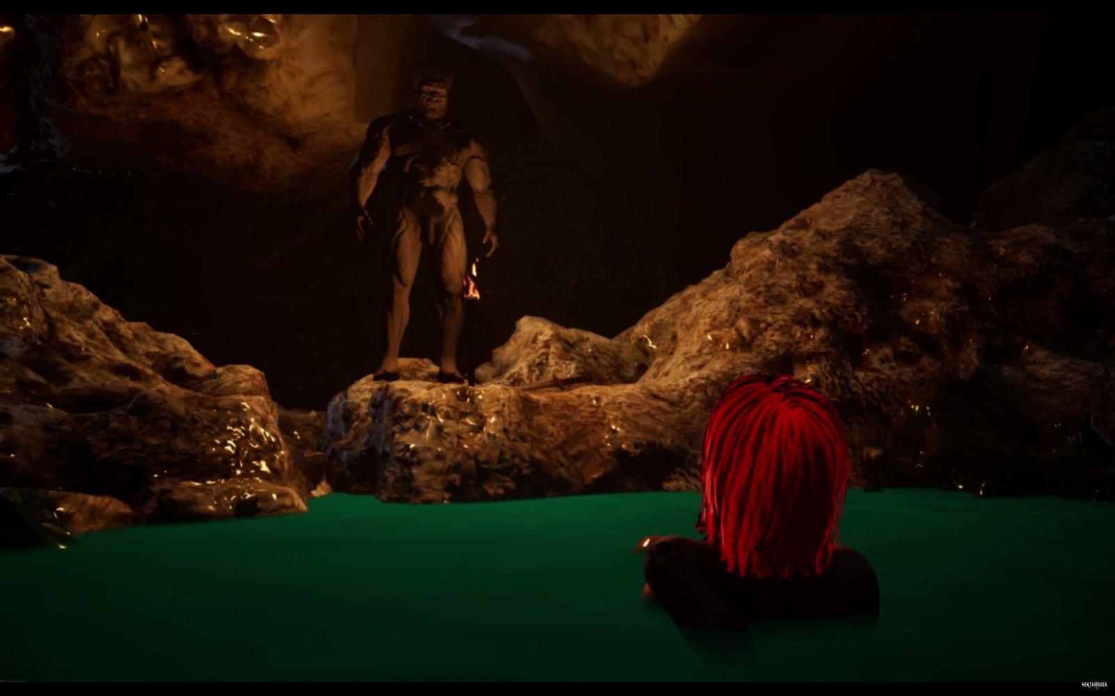 Baberian sex - by the cave lake - Free hentai video