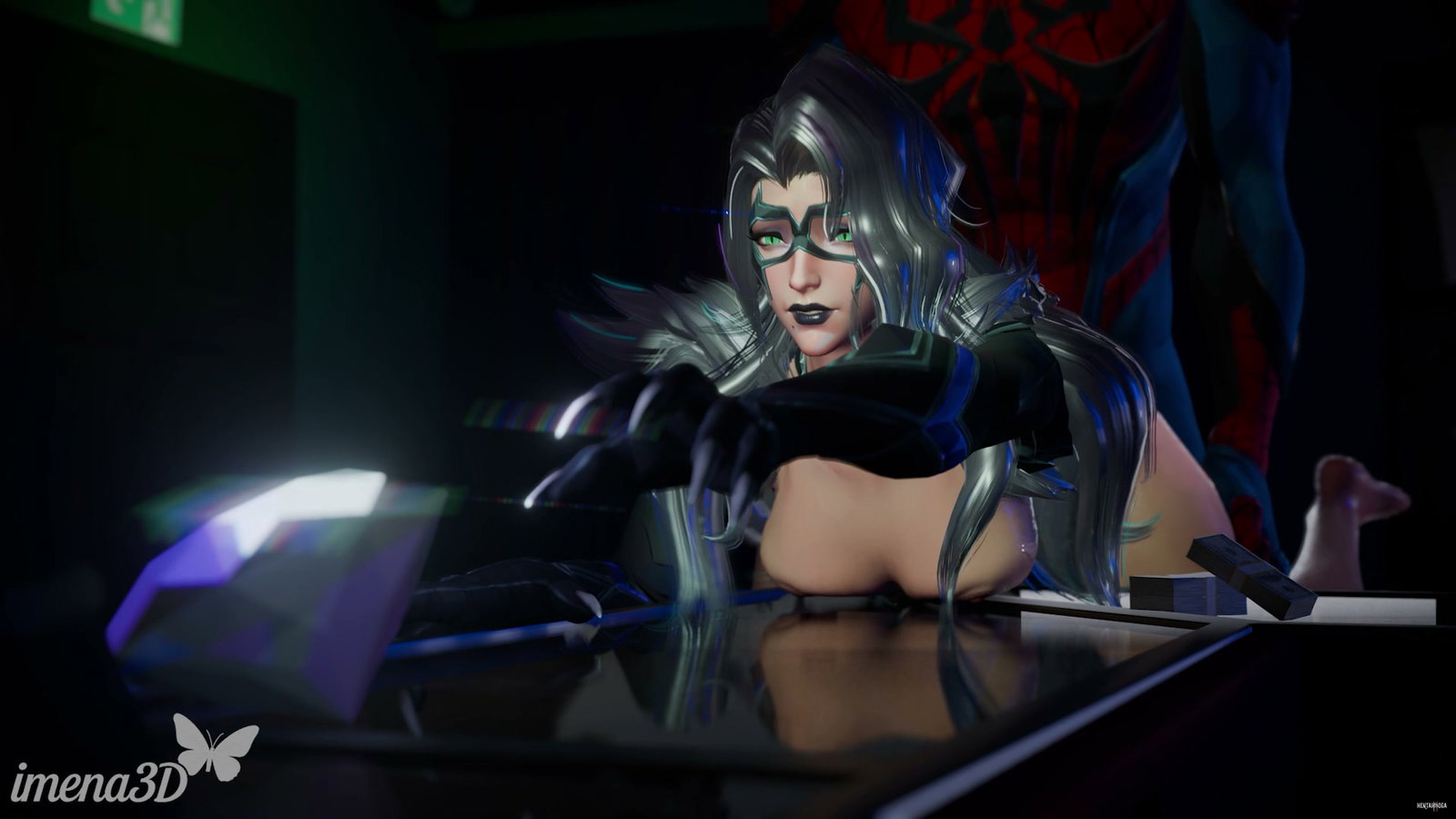 Black Cat Caught by Spidey - Free hentai video