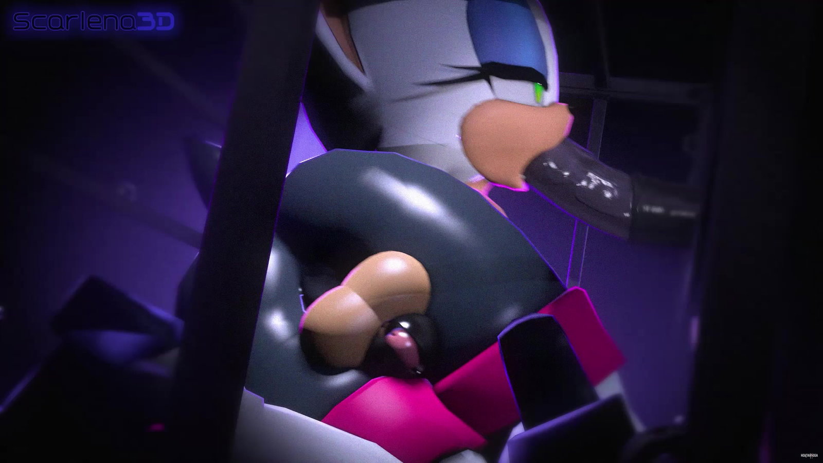 Caged Rouge Sucks Cock - Free hentai video