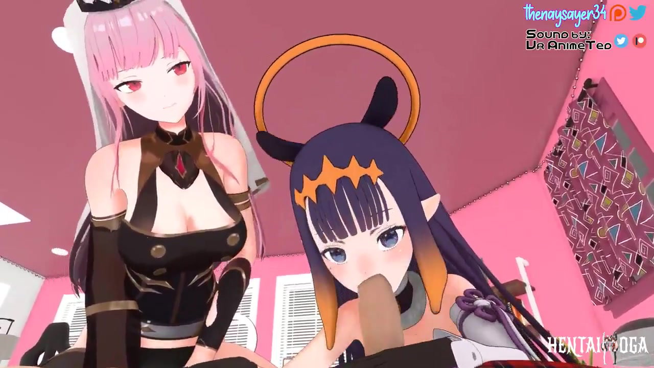 Calli makes Ina suck it harder - Free hentai video
