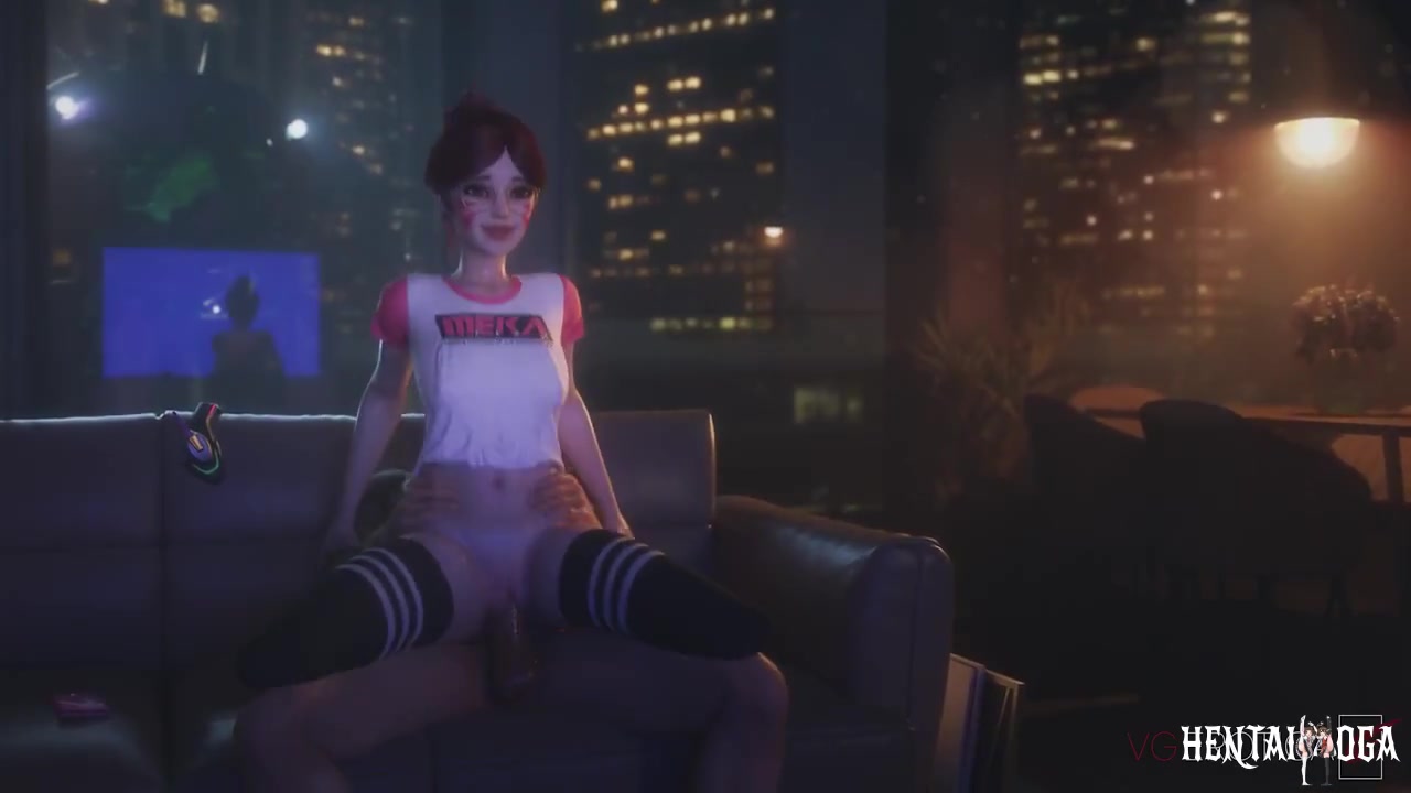 Chilling with D.va on the couch - Free hentai video
