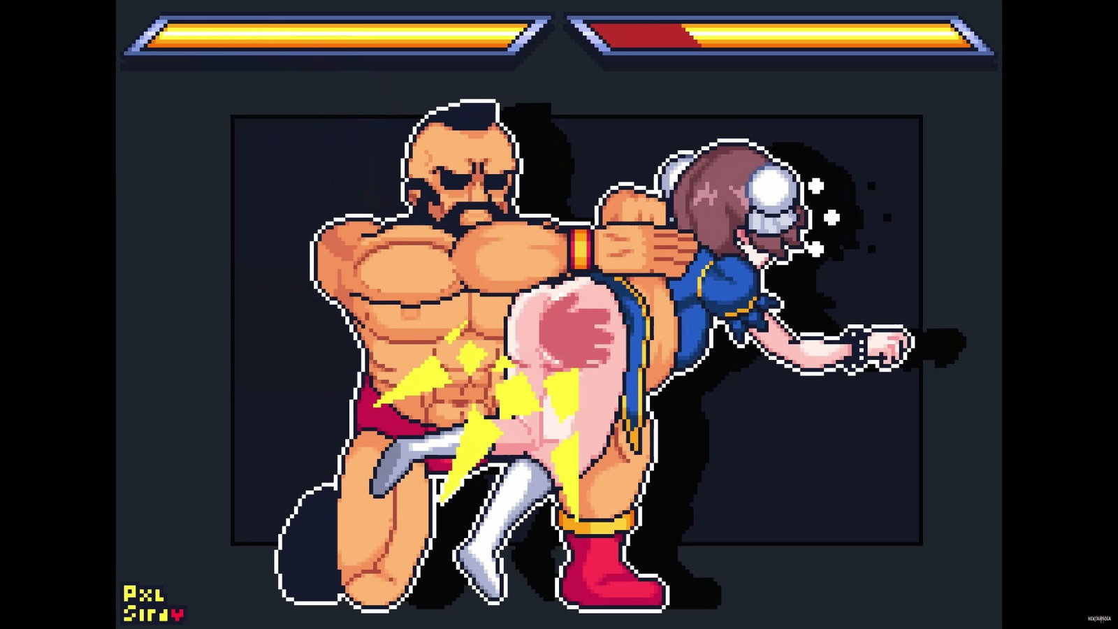 Chun Li loses to Zangief - Free hentai video