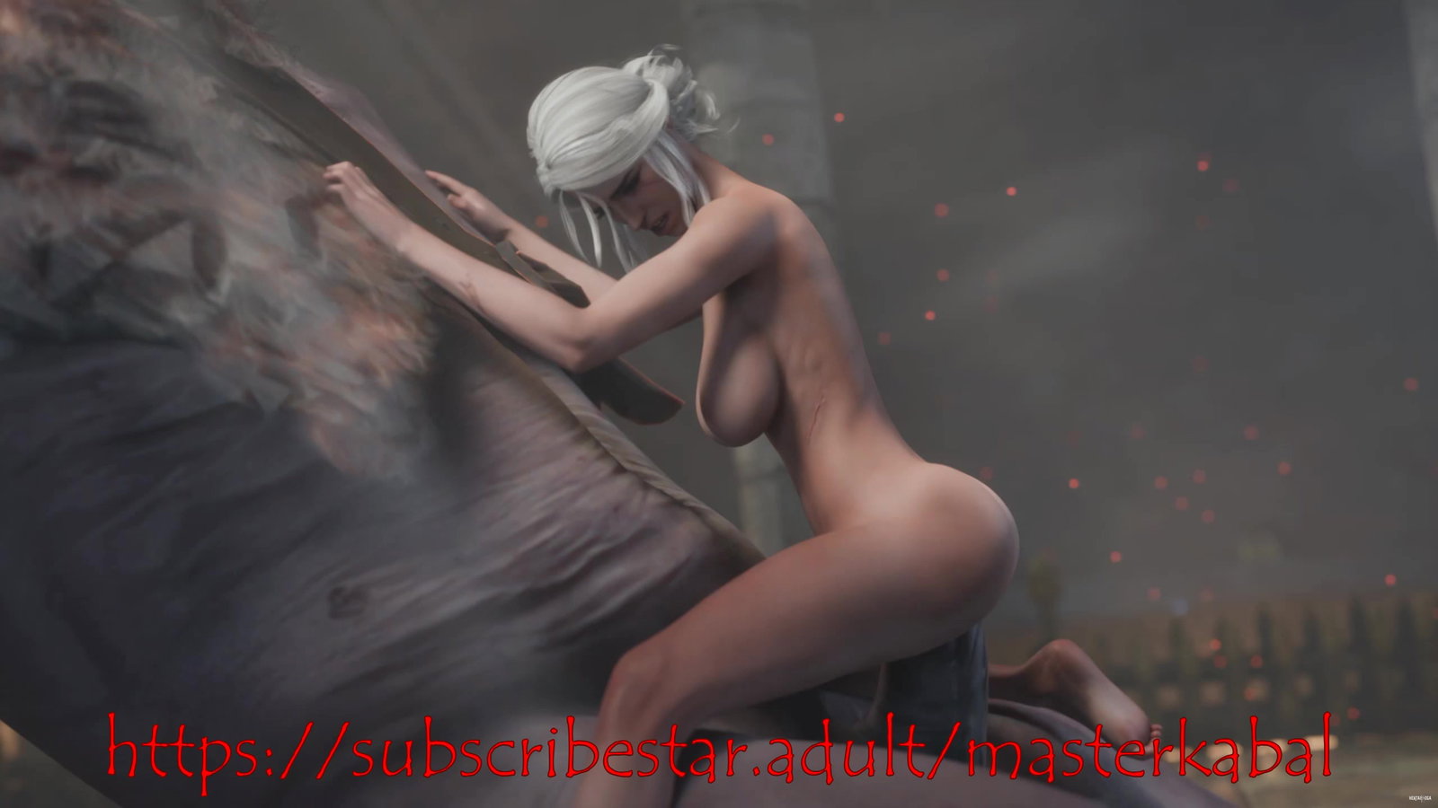 Ciri without a towel (BIG BREASTS) (2K) (60FPS) (UNCENSORED) - Free hentai video