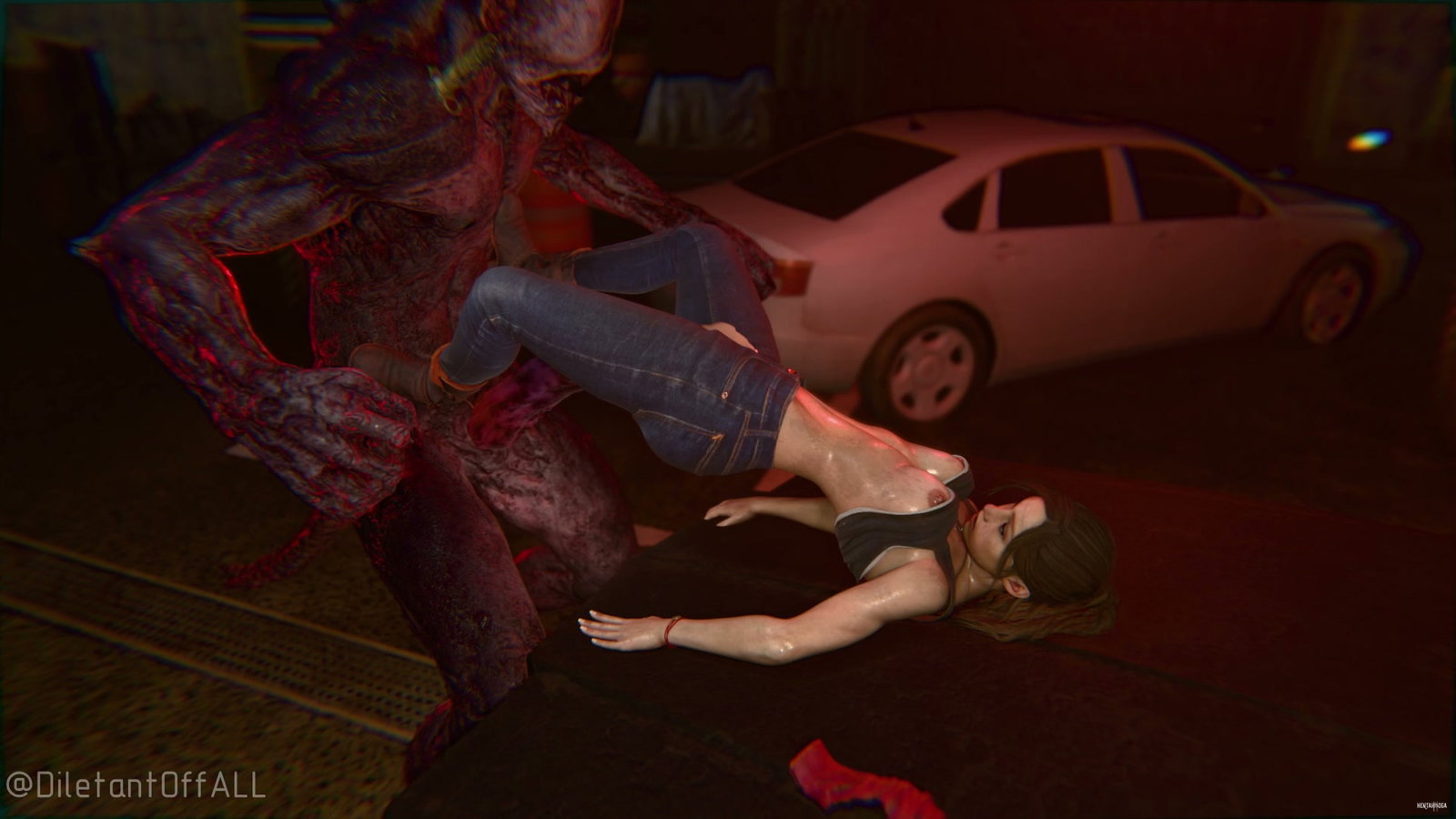Claire Redfield molested by zombie - Free hentai video