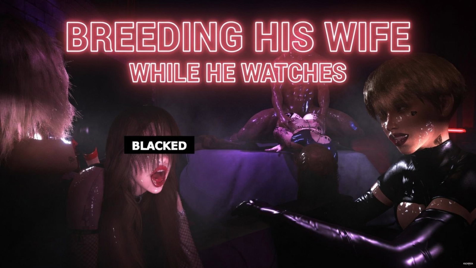 (CUCKOLD)(NTR) BBC BREEDS CUCK'S WIFE - Free hentai video
