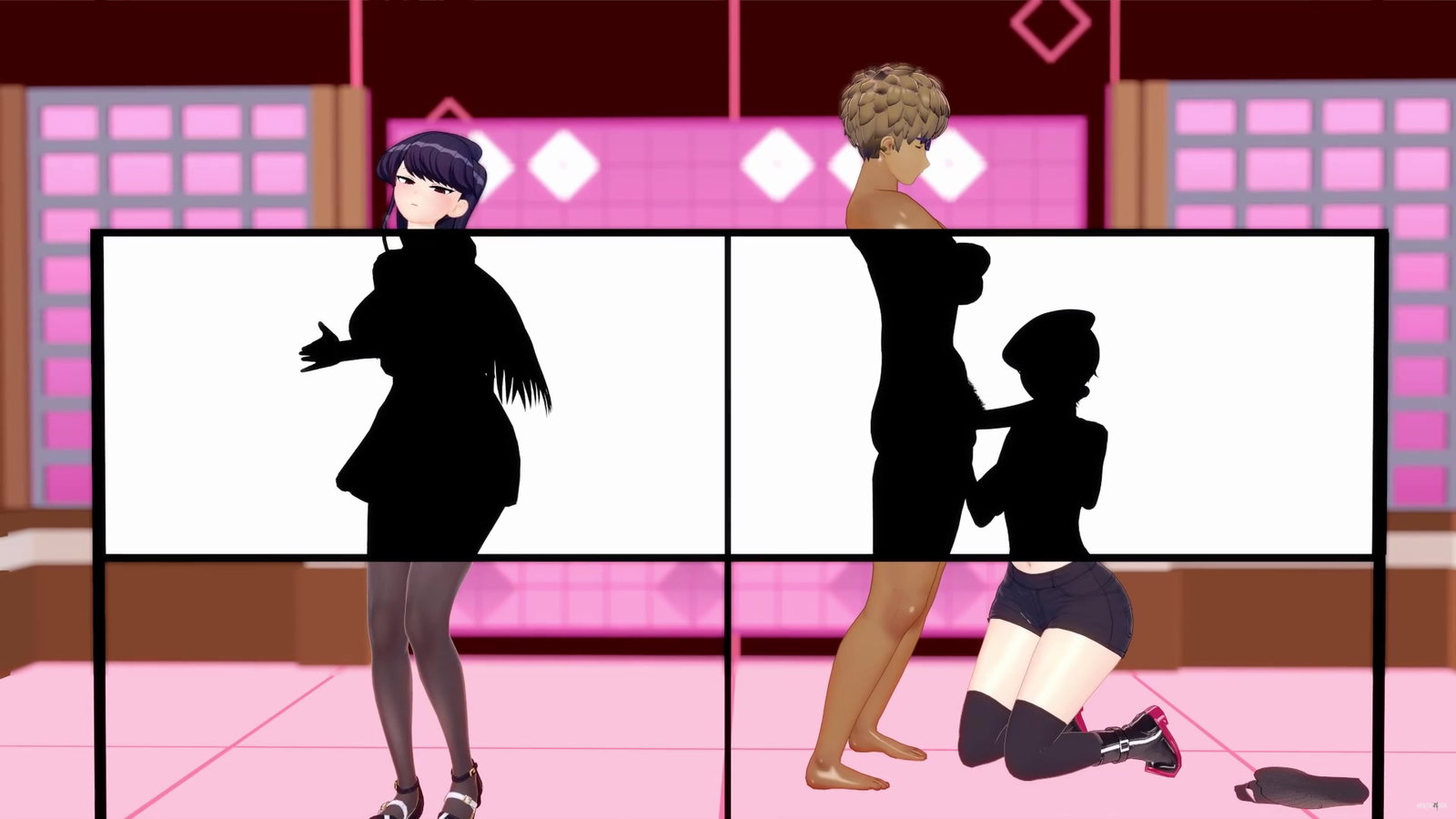 Curious - Komi Shouko x Komi Shuuko sex + dance (silhouette) - Free hentai video