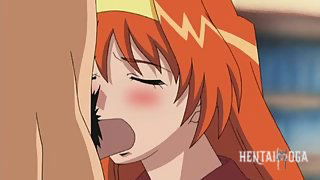 Dark 1 - Redheaded hentai teen is tied up and face fucked till she swallows - Free hentai video