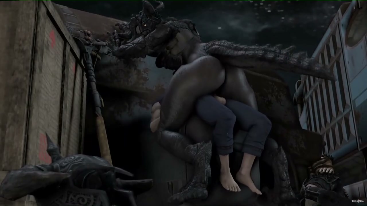 DeathClaw riding penis (White-Crow) - Free hentai video