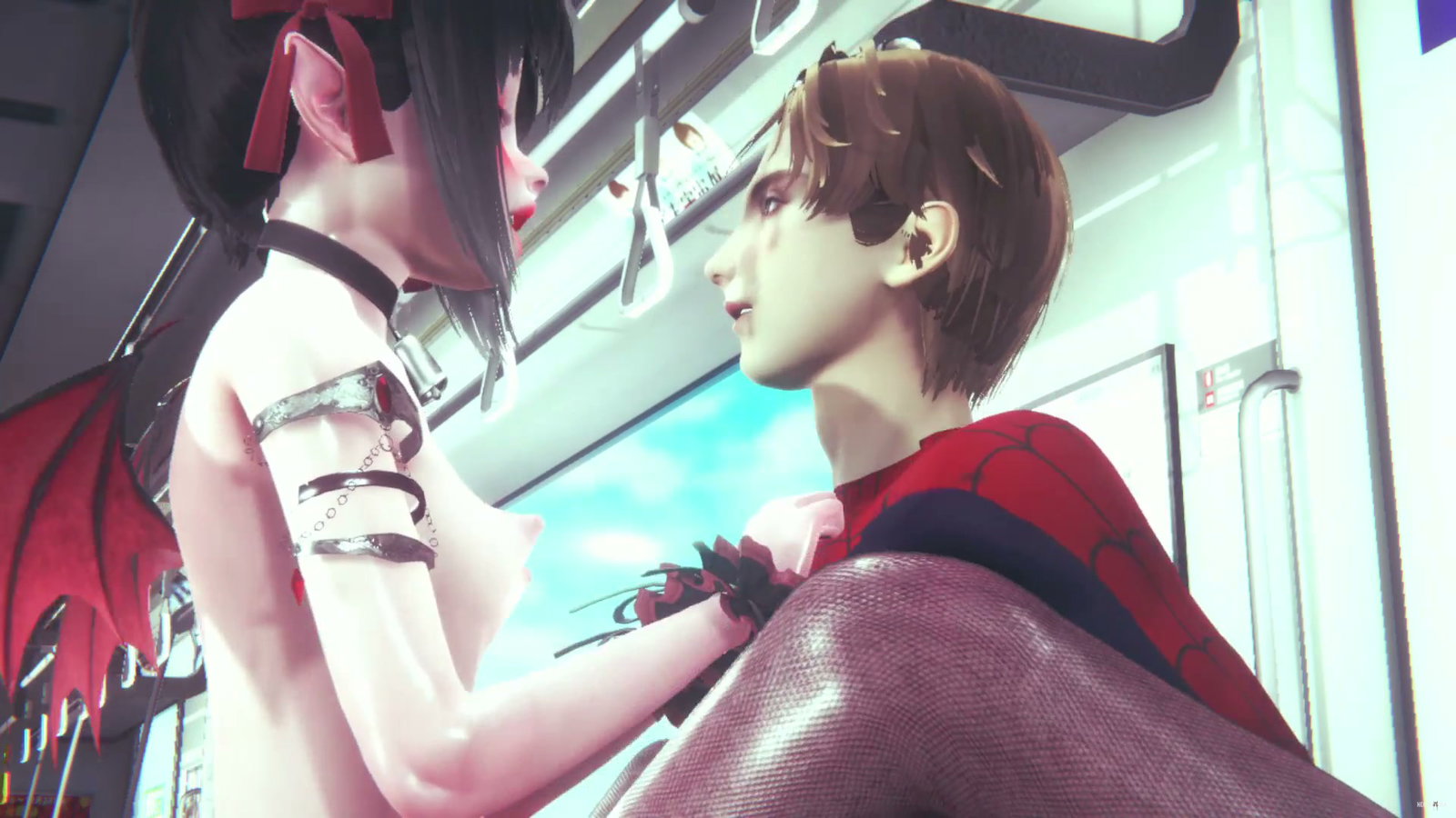 DEMONS GIRLS AND SPIDERMAN PUBLIC FUCKING - Free hentai video