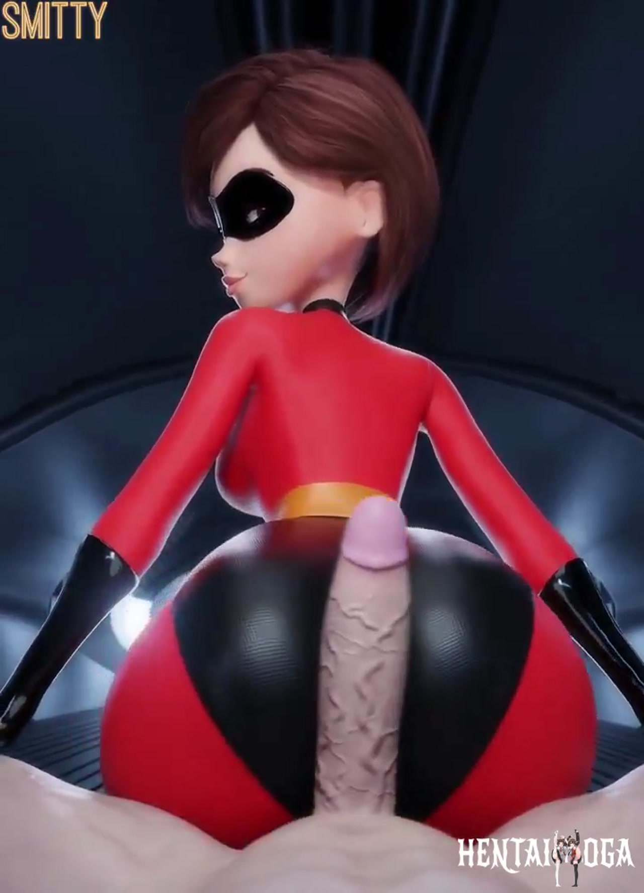 Elastigirl teasing with her butt pov - Free hentai video