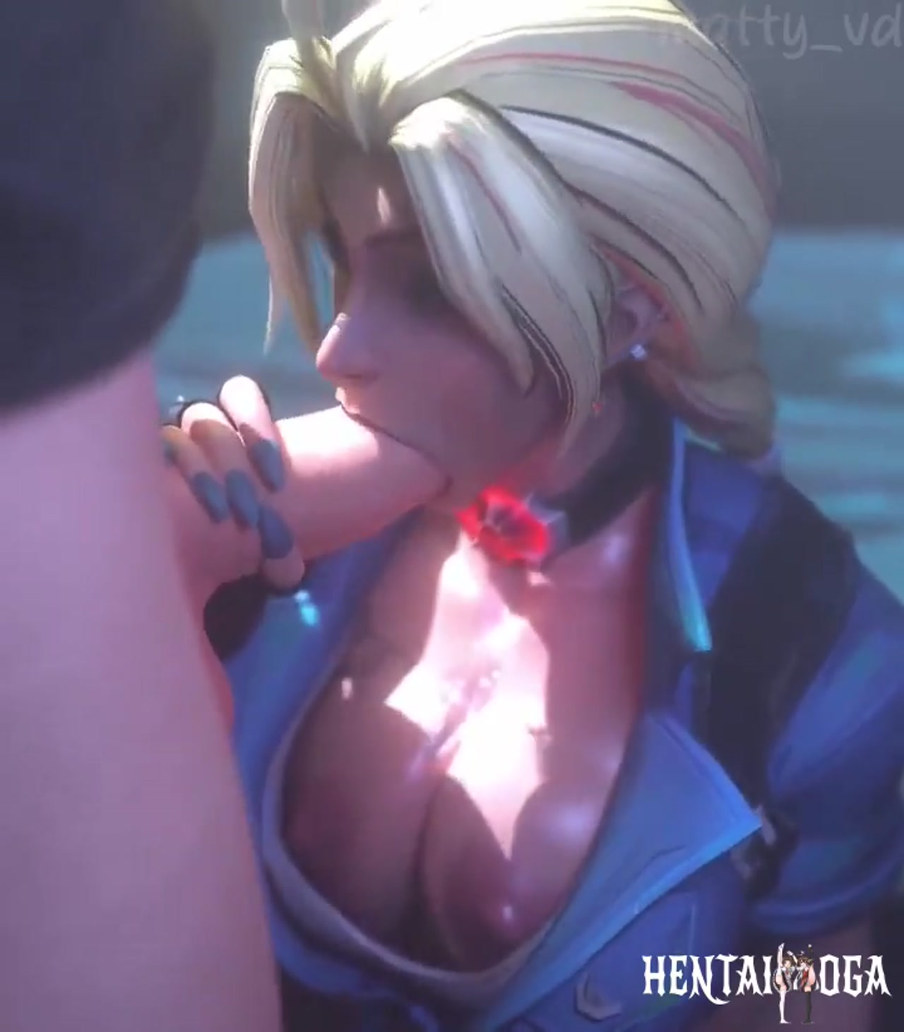 Elsa Bloodstone giving a blowjob - Free hentai video