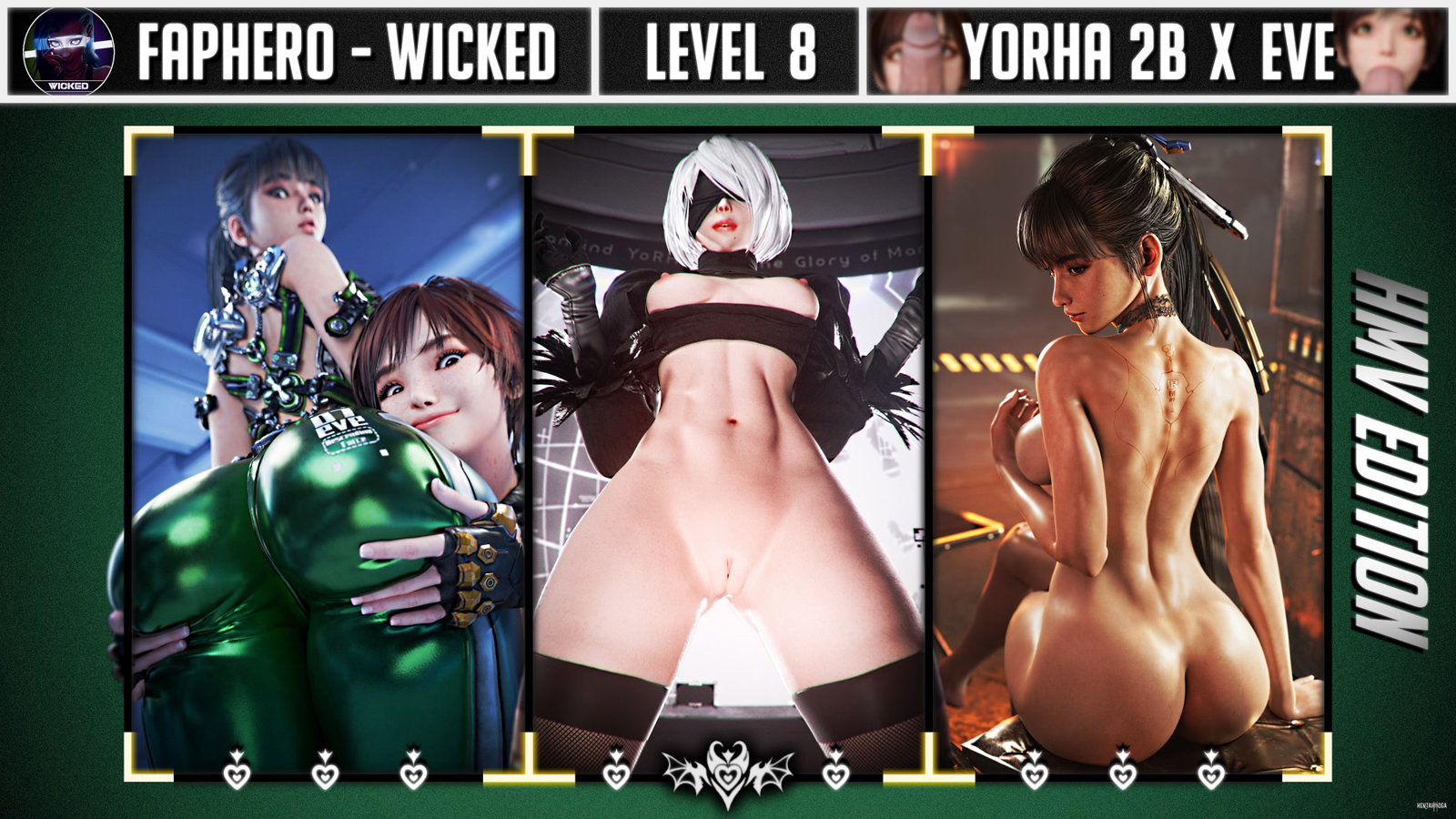 FAPHERO - WICKED - Level 8 - Yorha 2B x Eve |HMV| - Free hentai video