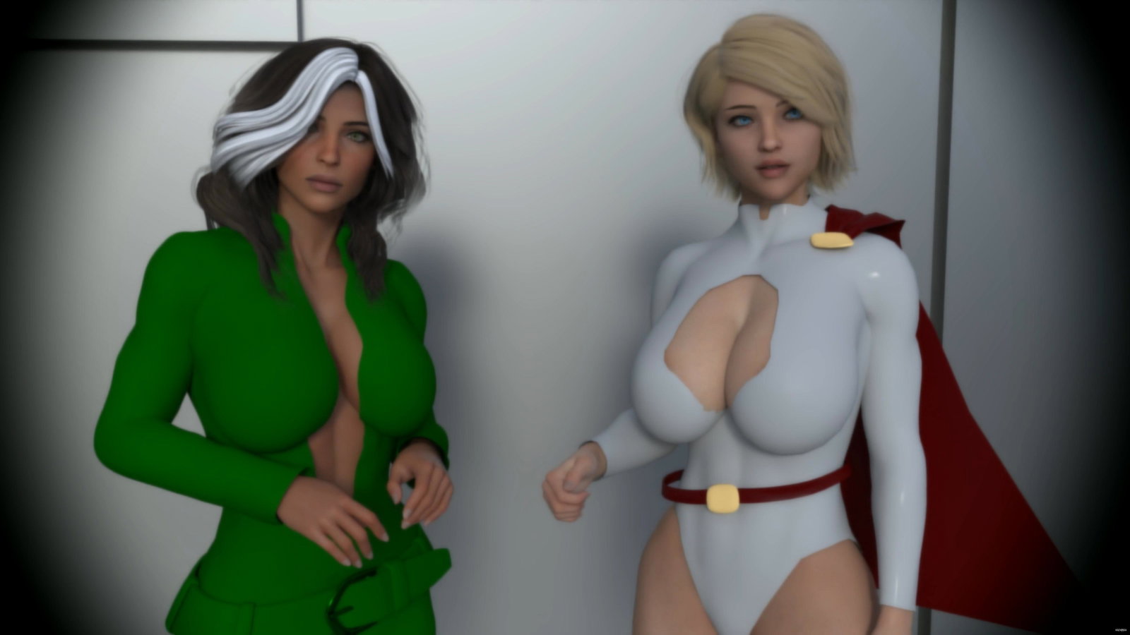 FGGB Power Girl and Rogue - Free hentai video
