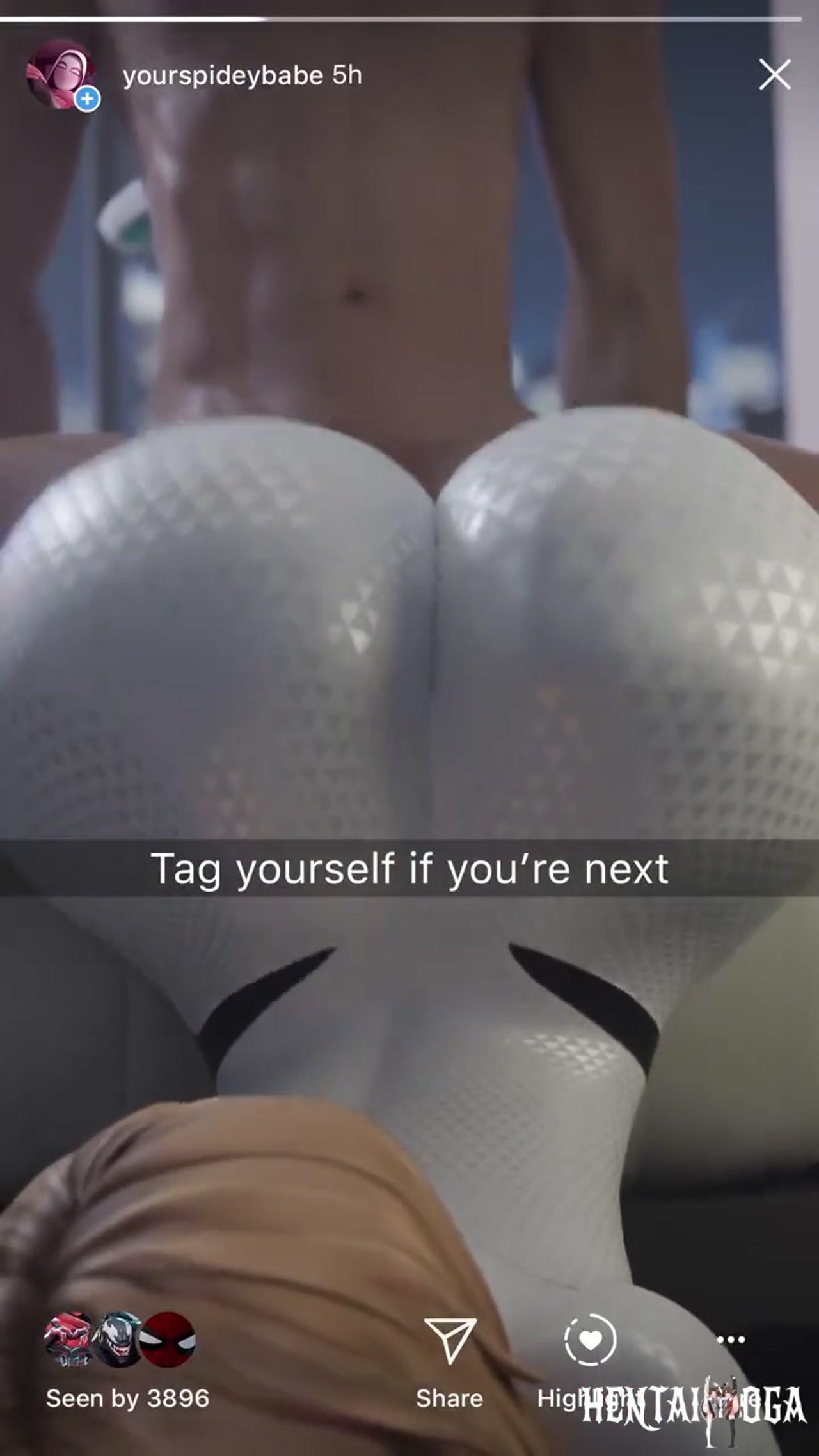 Fucking and cumming on Gwen's ass - Free hentai video