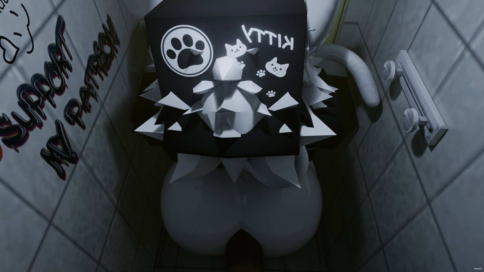 Fucking in the public bathroom - Animation in progress - Free hentai video