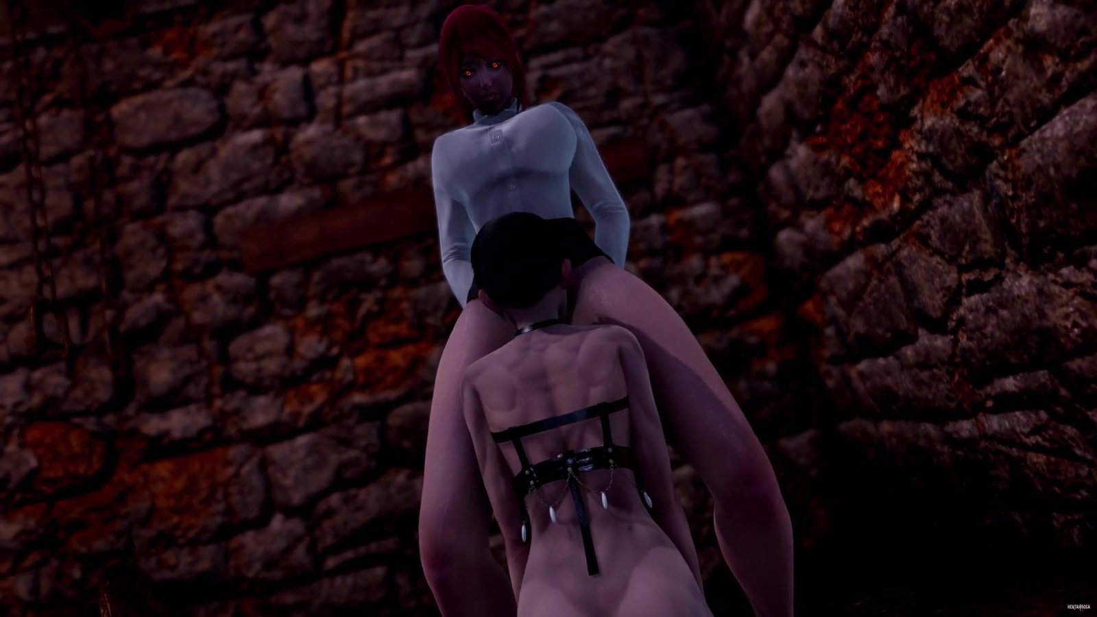 Futa Makima fuck small dick guy - Free hentai video