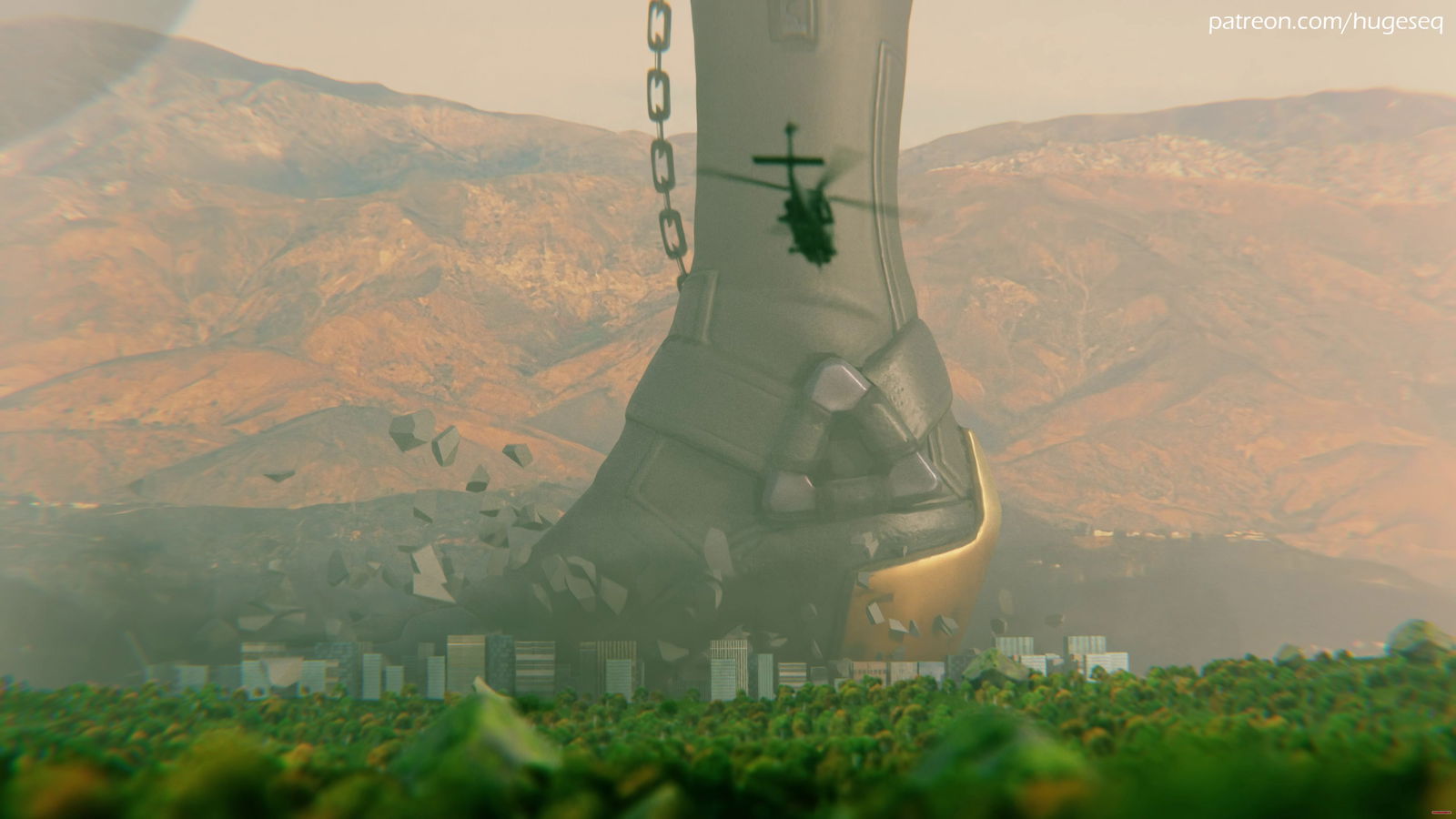 Giantess Ashe Walking on City - Free hentai video