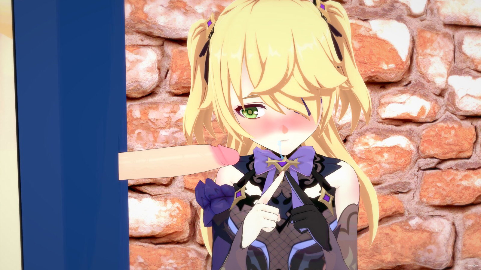 Gloryhole Fischl Blowjob - Free hentai video