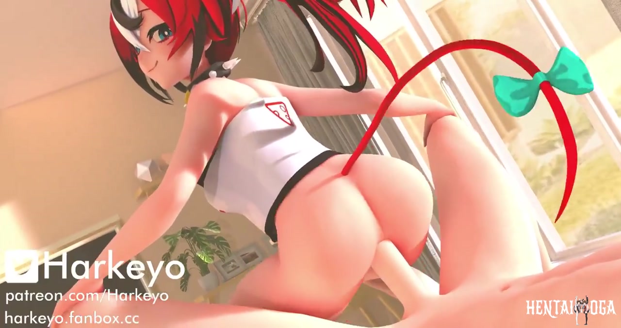 Hakos Baelz reverse cowgirl and creampie - Free hentai video