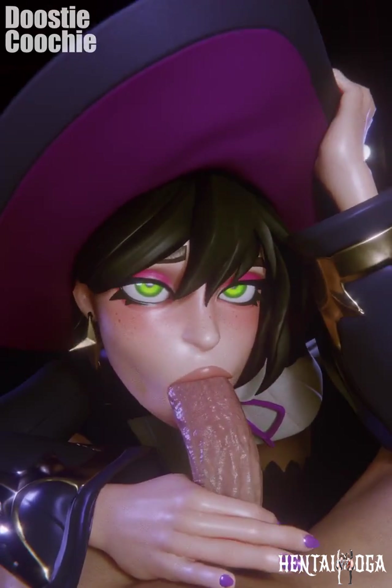 Helsie Midnight giving a blowjob - Free hentai video