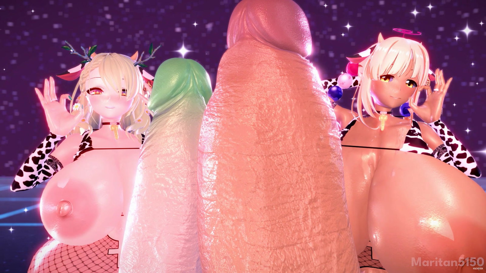 (Hololive) Ceres Fauna ❤ Tsukumo Sana - Hyper Futa Dance - Free hentai video