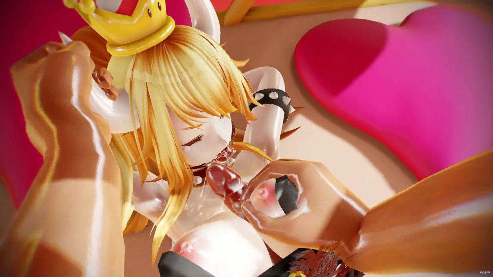 Iwara-bowsette Paizuri Oral - Free hentai video