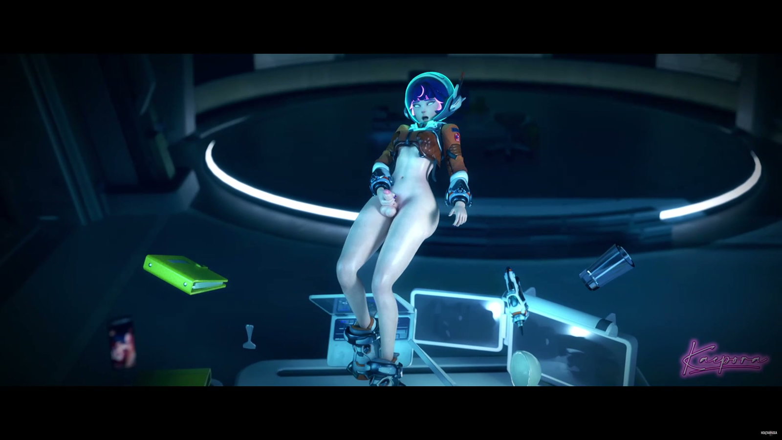 Juno masturbate with zero gravity - Free hentai video