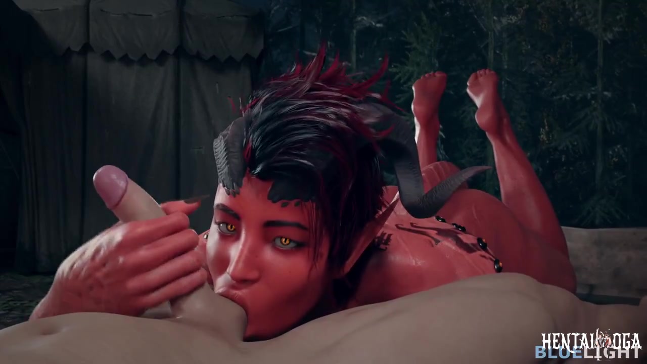 Karlach handjob and ball sucking - Free hentai video