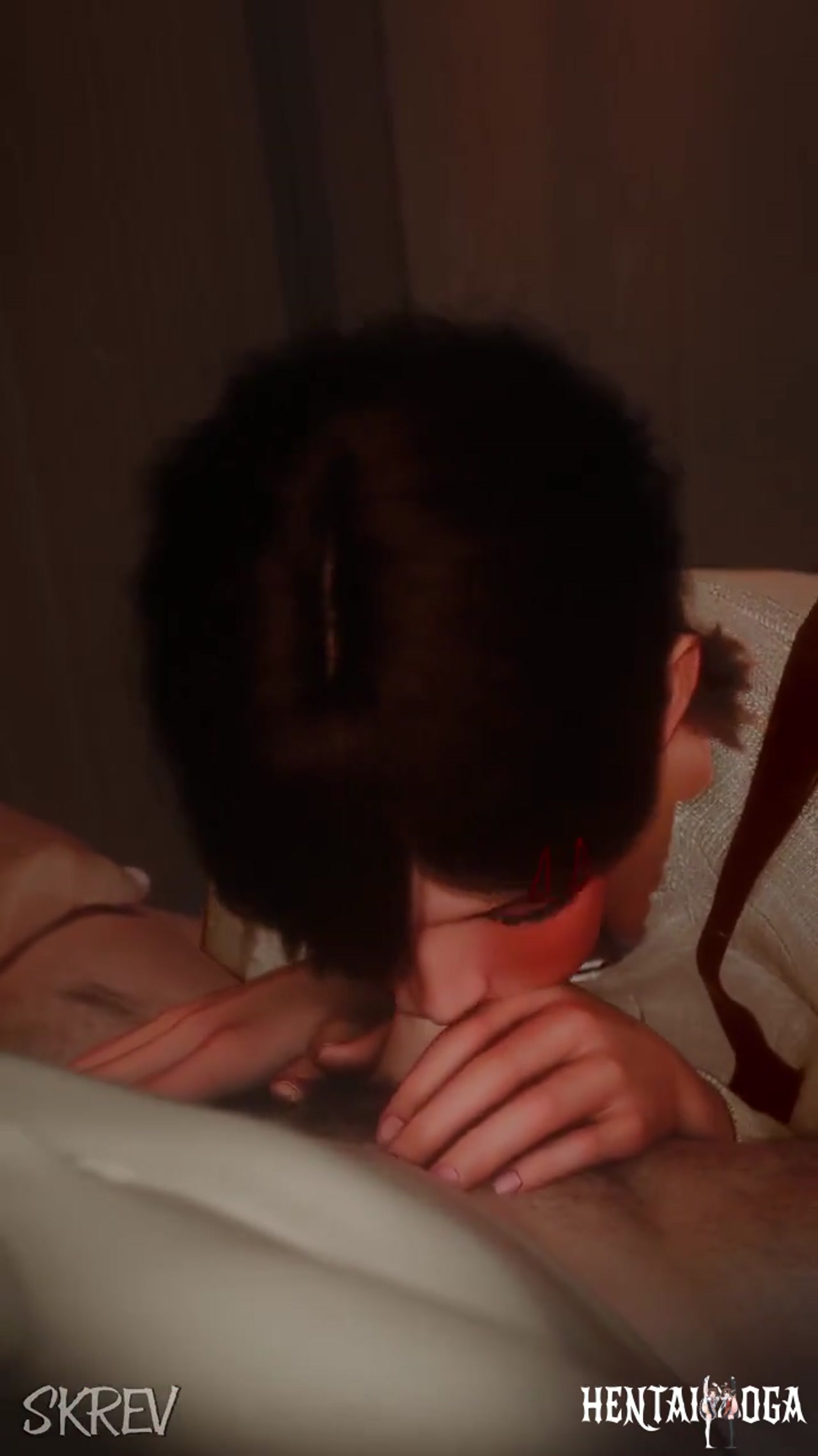 Kobeni giving a sloppy blowjob - Free hentai video