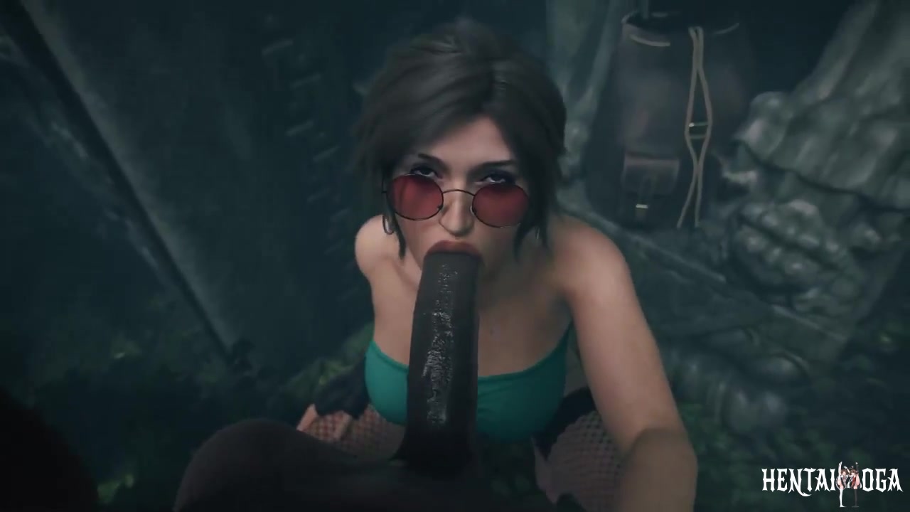 Lara Croft sucking a bbc pov - Free hentai video