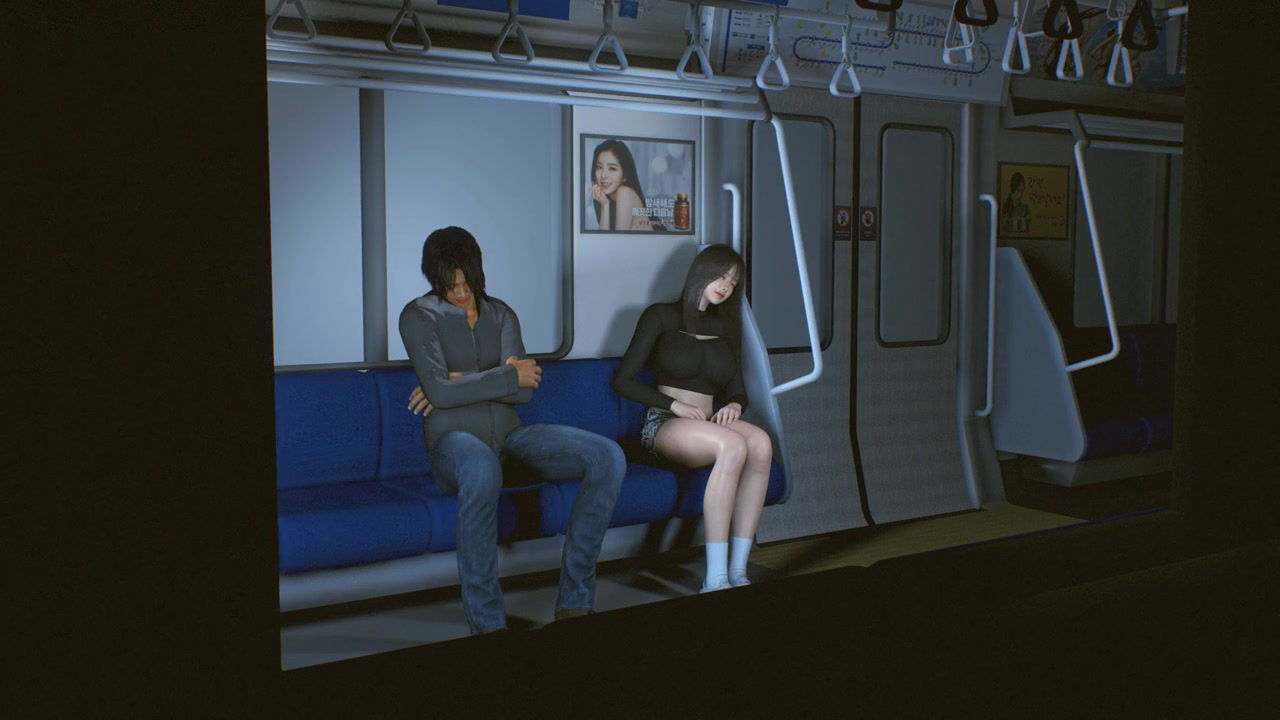 maniac attacked girl in subway in punch - Free hentai video