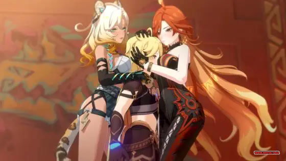 Mavuika & Xilonen Female Domination Threesome with Aether (Pastapaprika) - Free hentai video