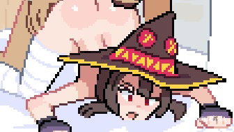 Megumin bed fun - Free hentai video
