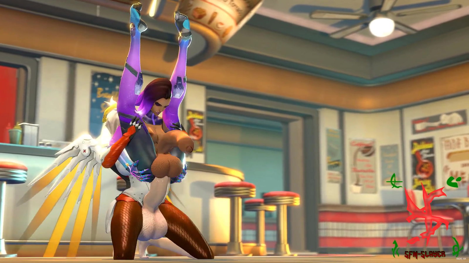 Mercy and Sombra (SFM-Slayer) - Free hentai video