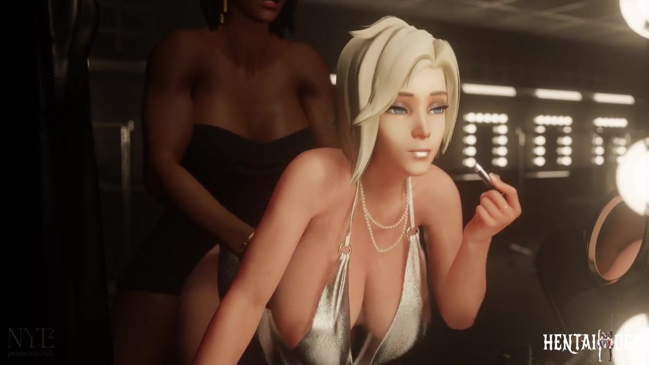 Mercy free use by Futa Pharah, Ana and Brig - Free hentai video