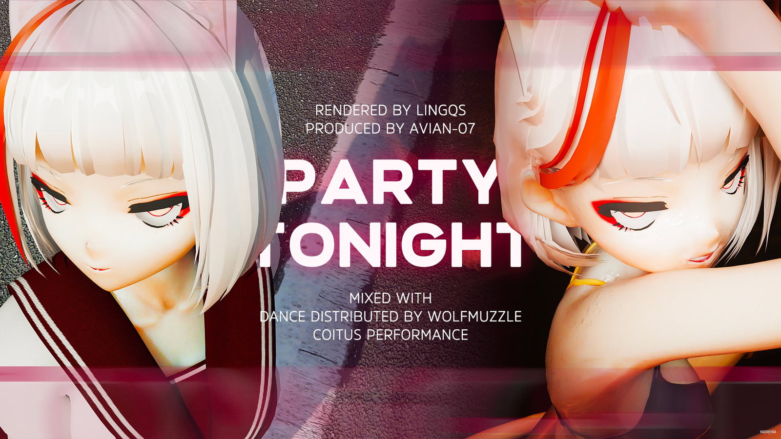(MMD - DnC) Party Tonight - Day, dancing nudely; Night, squirting under cocks - Free hentai video