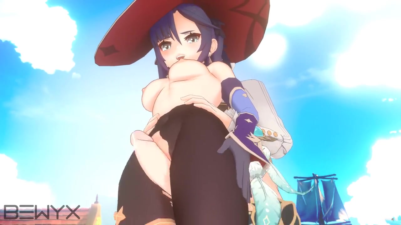 Mona thighjob with Venti - Free hentai video