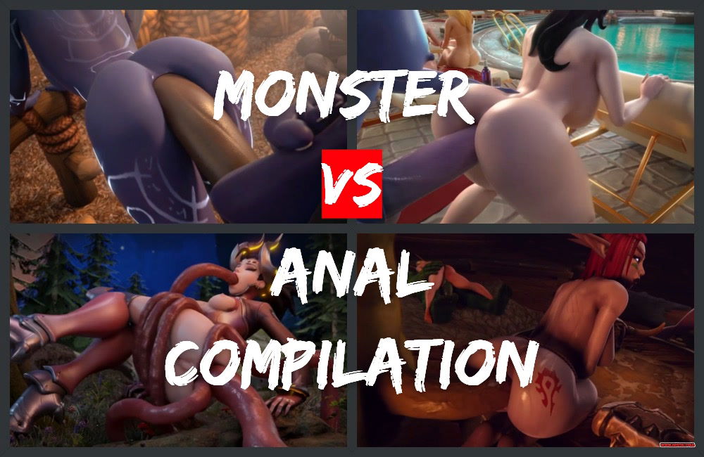MONSTER vs ANAL - COMPILATION - Free hentai video