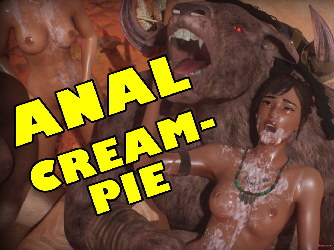 MonsterCock ANAL CREAMPIE on cum-covered girl - Free hentai video