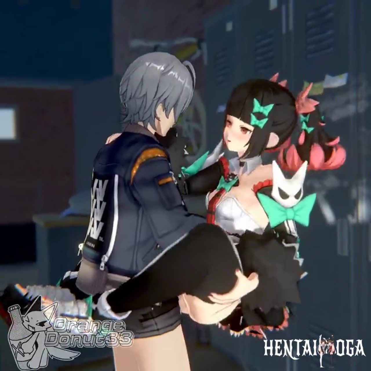 Nangong Yu and Wise in the locker room - Free hentai video