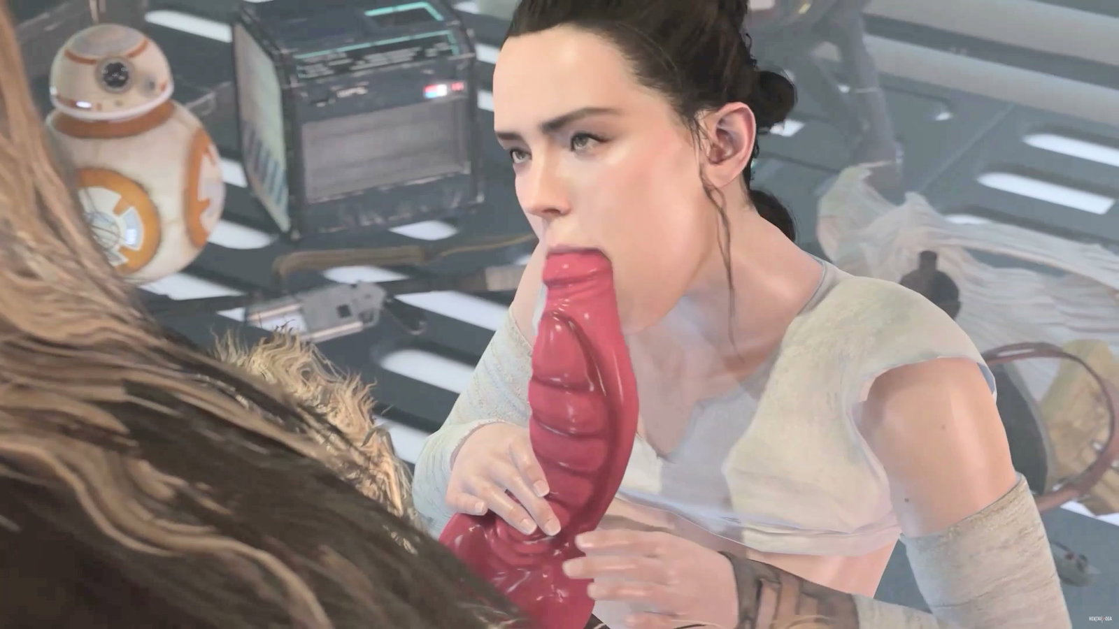 Naughty Rey Skywalker X Chewbacca - Free hentai video