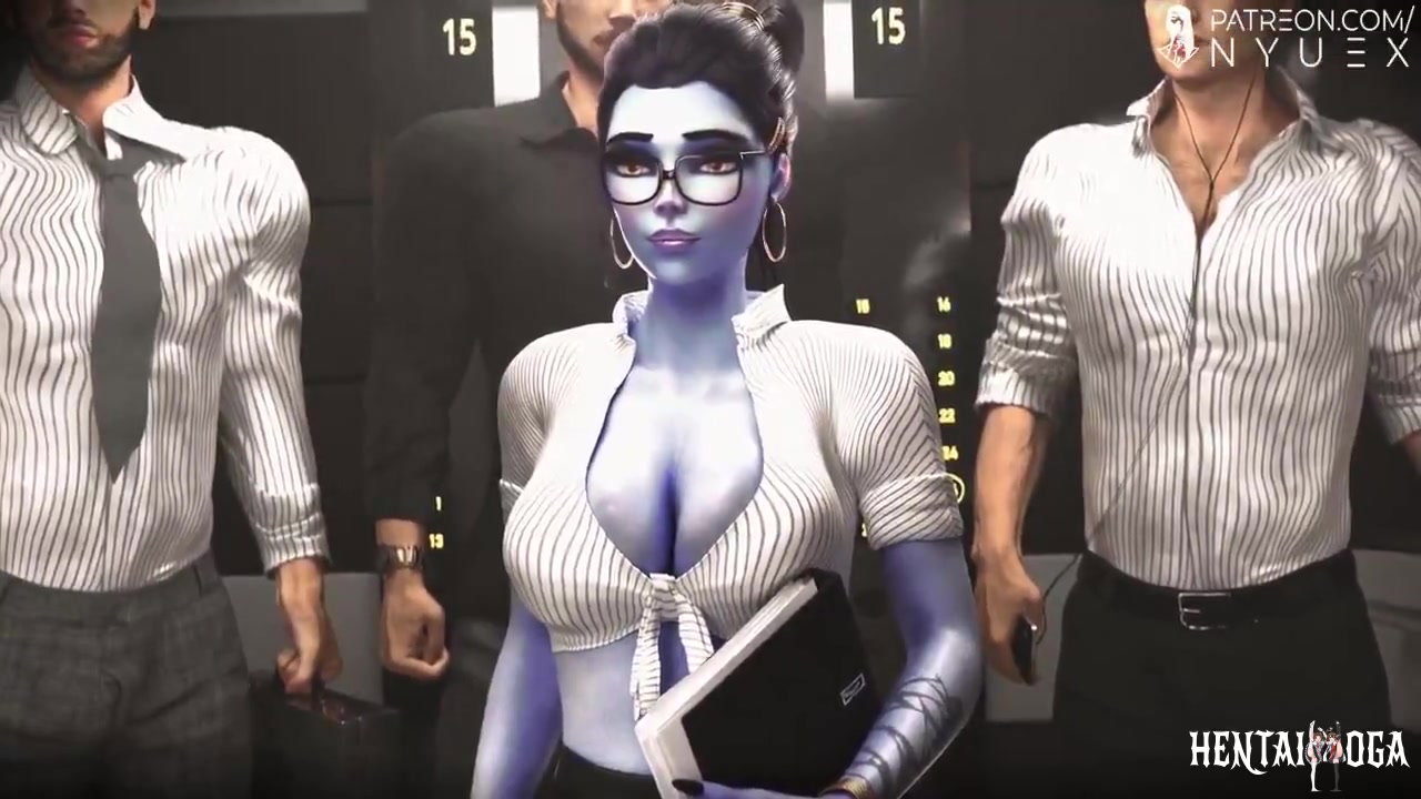 Office Widowmaker in a gangbang - Free hentai video