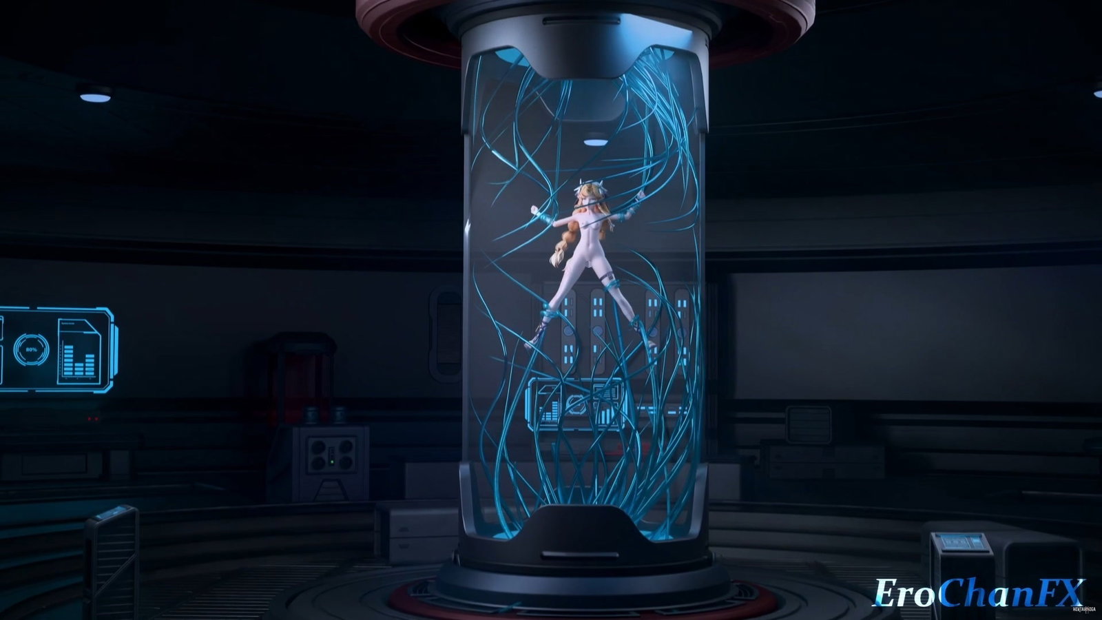 Oh no! Sigrika got stuck inside this tube thing! - Free hentai video